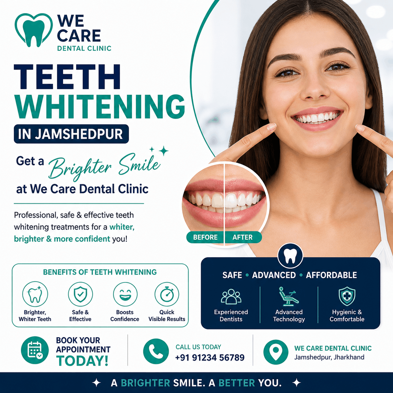 Teeth Whitening in Jamshedpur Get a Brighter Smile at We Care Dental Clinic